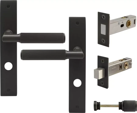 Lumina Longplate Privacy Set - Magn. Latch - Linear Knurl - DRB