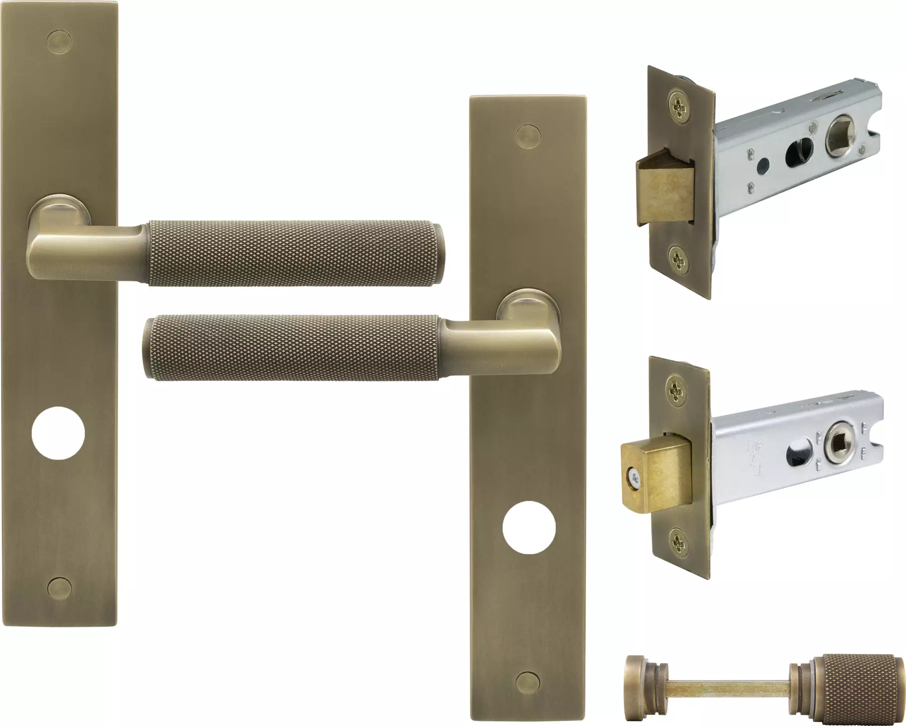 Lumina Longplate Privacy Set - Diamond Knurl   - RB