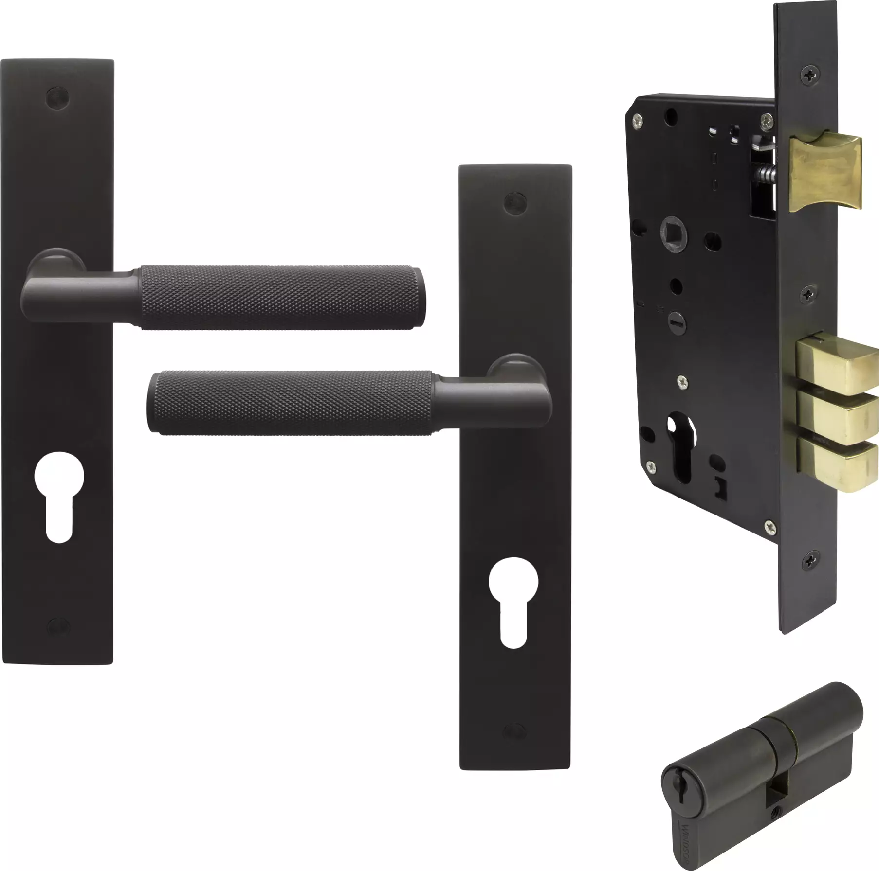 Lumina Longplate Entrance Set - K/K - Diamond Knurl  - DRB