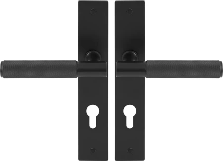 Verge Longplate Euro Handles - Diamond Knurl - BLK