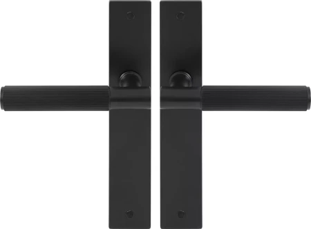 Verge Longplate Lever Set - Linear Knurl - BLK