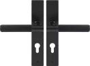 Verge Longplate Euro Handles - Linear Knurl - BLK