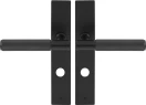 Verge Longplate Privacy Handles - Diamond Knurl - BLK