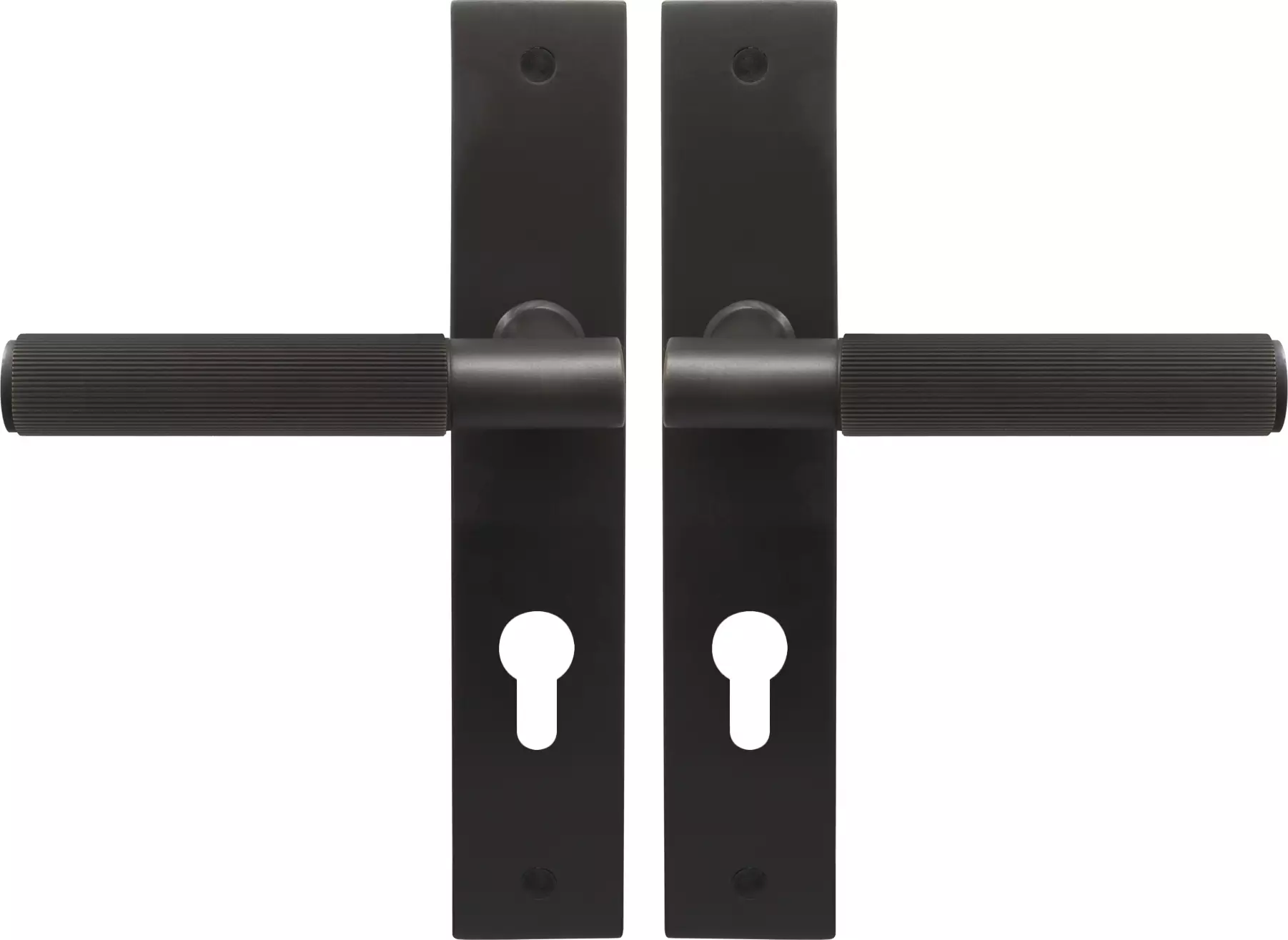 Verge Longplate Euro Handles - Linear Knurl - DRB