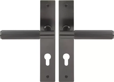 Verge Longplate Euro Handles - Linear Knurl - GN