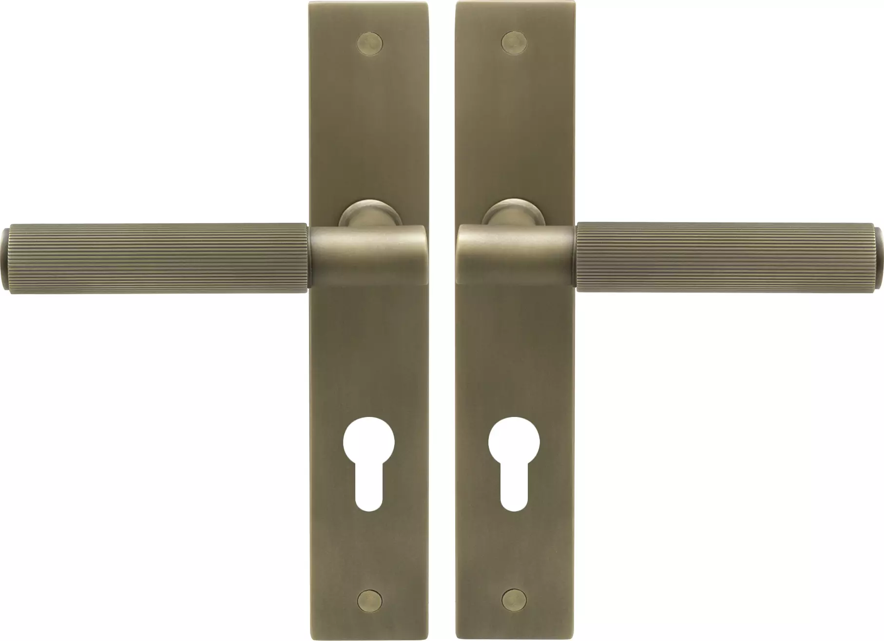 Verge Longplate Euro Handles - Linear Knurl - RB