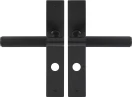 Verge Longplate Privacy Handles - Linear Knurl - BLK