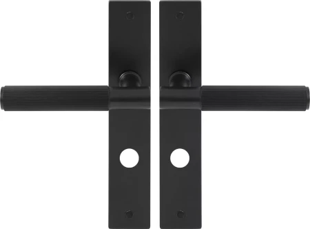 Verge Longplate Privacy Handles - Linear Knurl - BLK