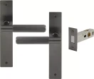 Verge Longplate Passage Set - Magn. Latch - Linear Knurl - GN