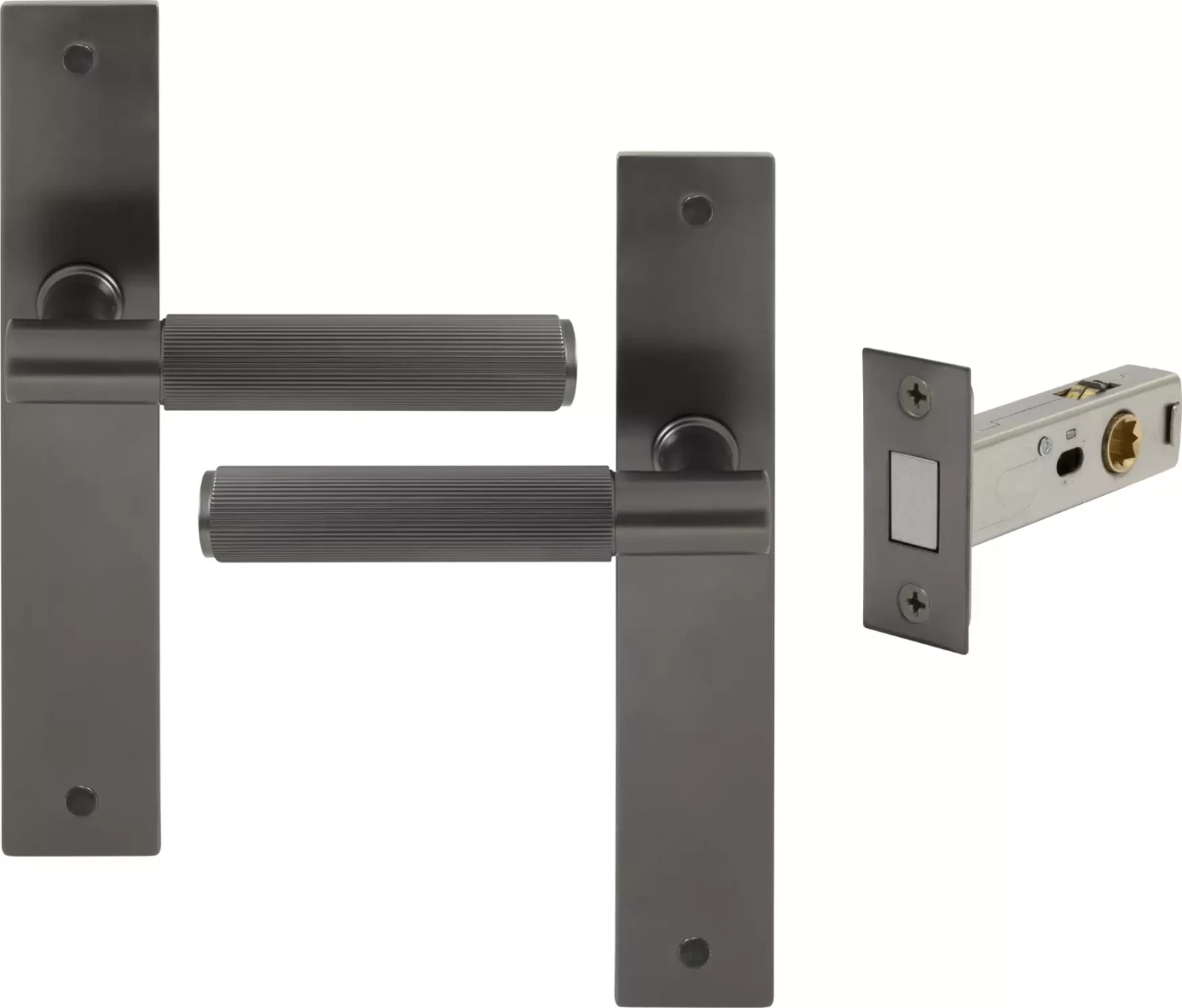 Verge Longplate Passage Set - Magn. Latch - Linear Knurl - GN