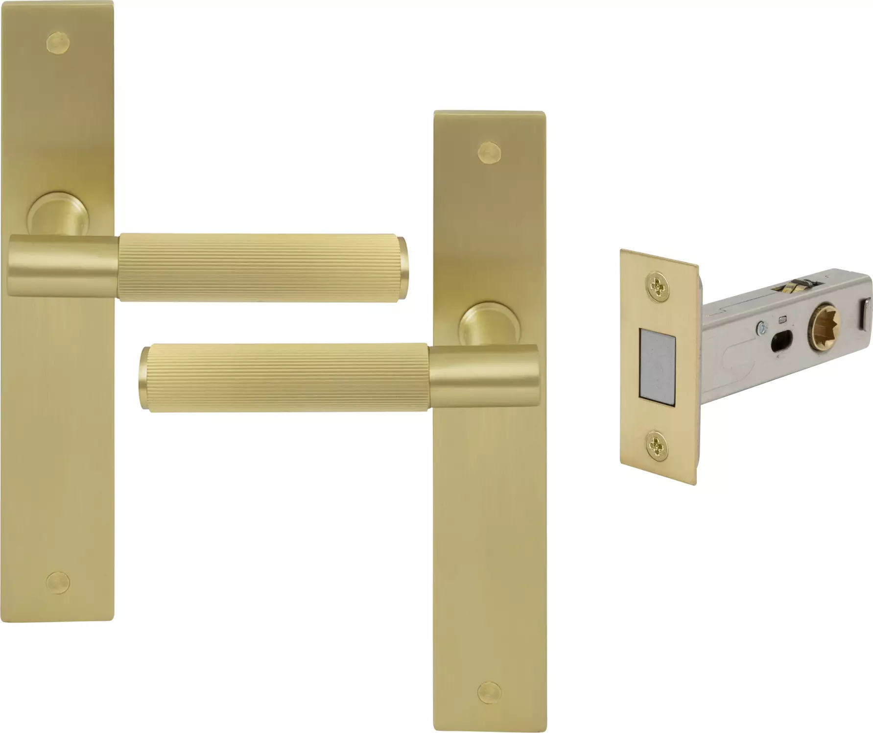 Verge Longplate Passage Set - Magn. Latch - Linear Knurl - MSB