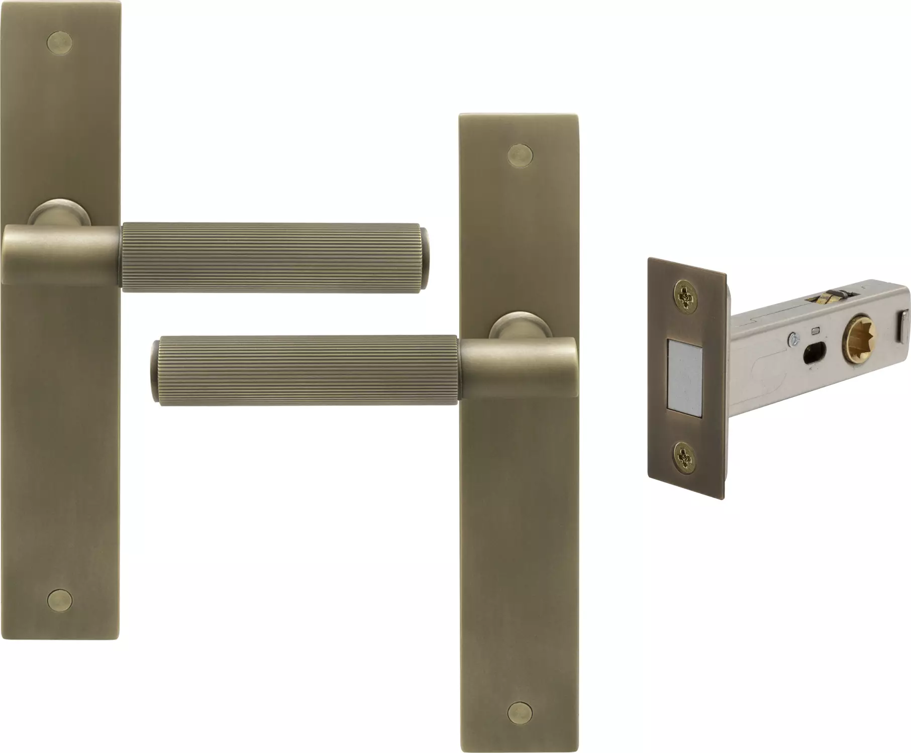 Verge Longplate Passage Set - Magn. Latch - Linear Knurl - RB
