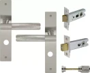 Verge Longplate Privacy Set - Diamond Knurl - BN