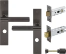Verge Longplate Privacy Set - Diamond Knurl - GN