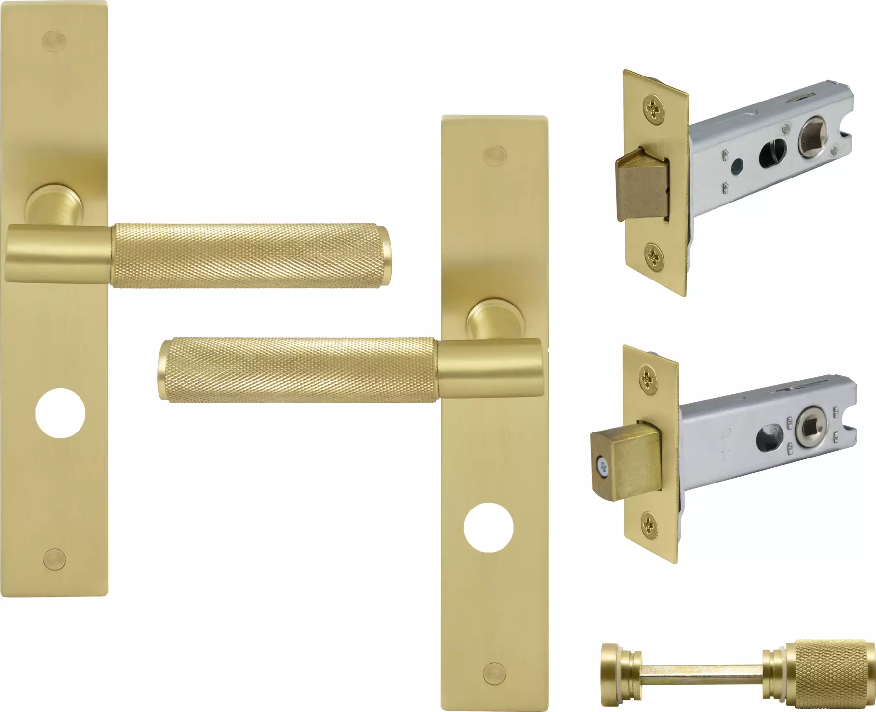 Verge Longplate Privacy Set - Diamond Knurl - MSB