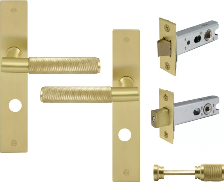 Verge Longplate Privacy Set - Diamond Knurl - MSB