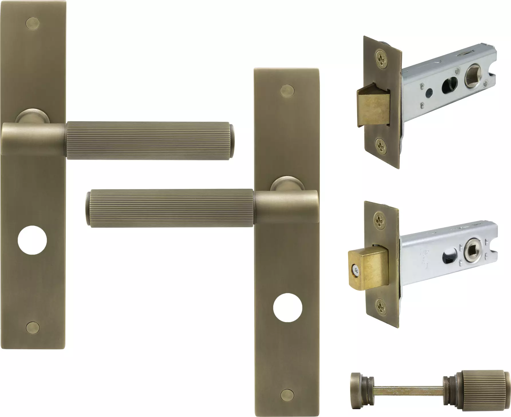 Verge Longplate Privacy Set - Linear Knurl - RB