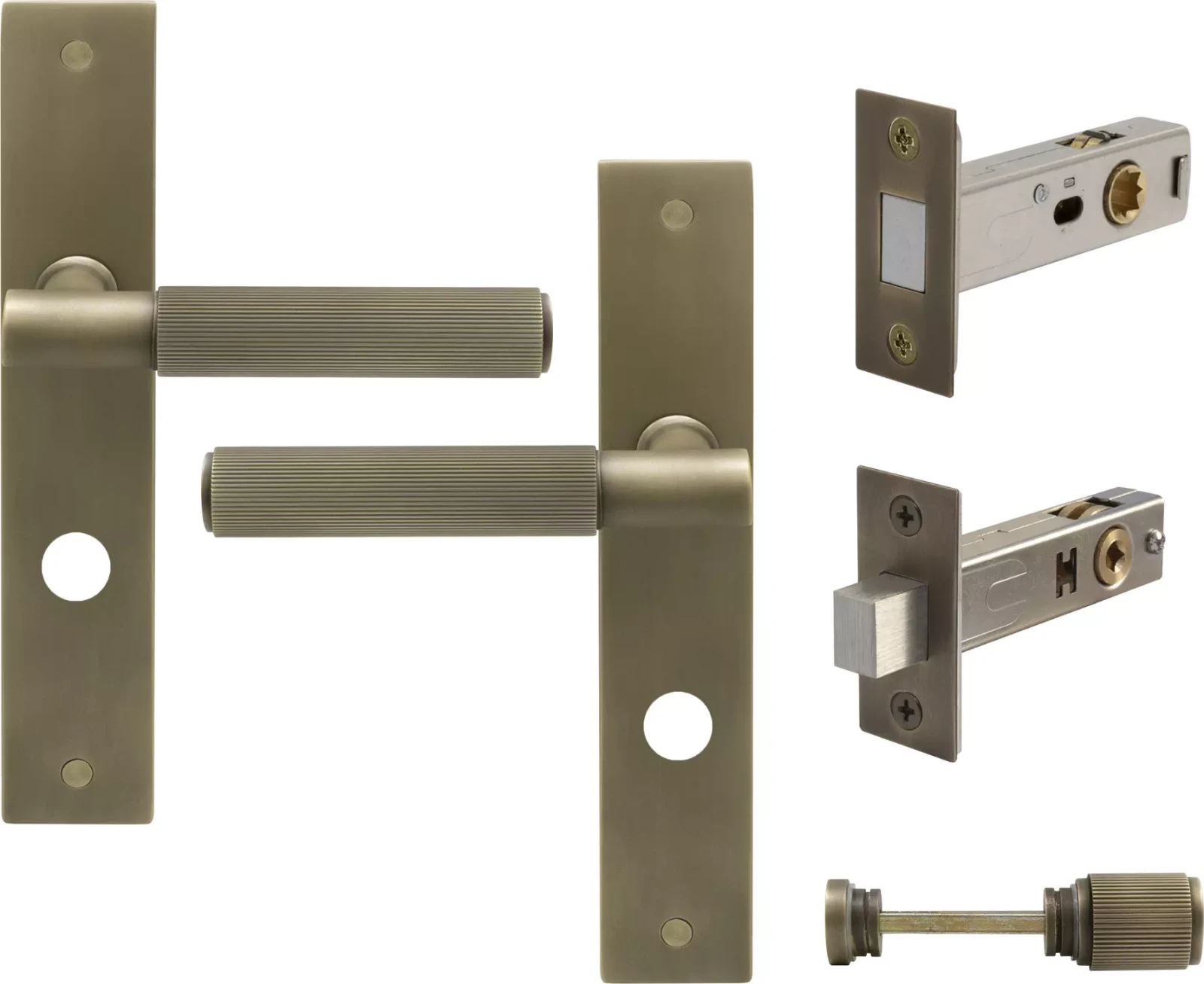 Verge Longplate Privacy Set - Magn. Latch - Linear Knurl - RB