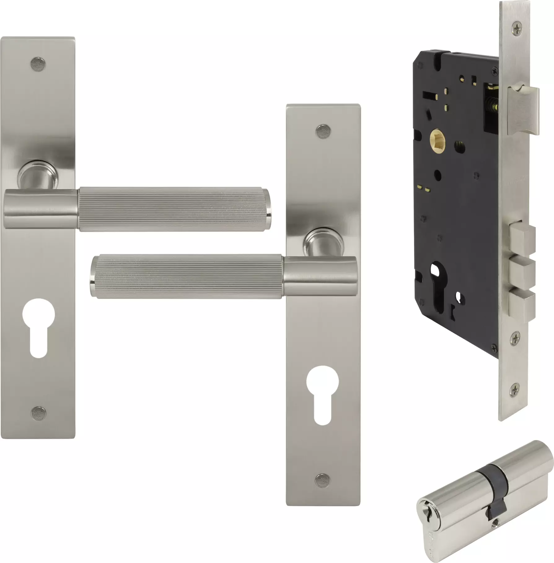 Verge Longplate Entrance Set K/K - Linear Knurl - BN