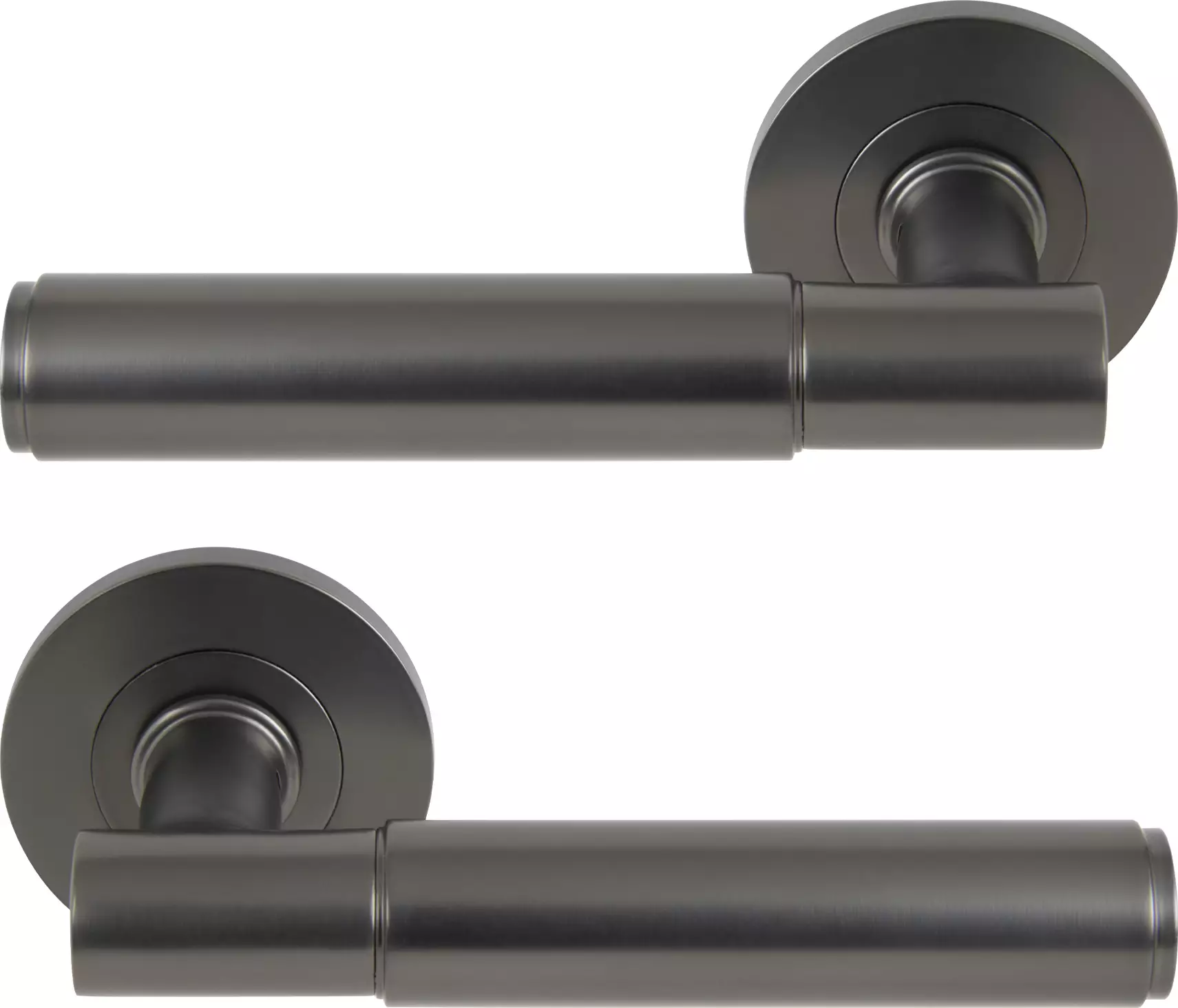 Verge Round Rose Lever Handles - Plain - GN