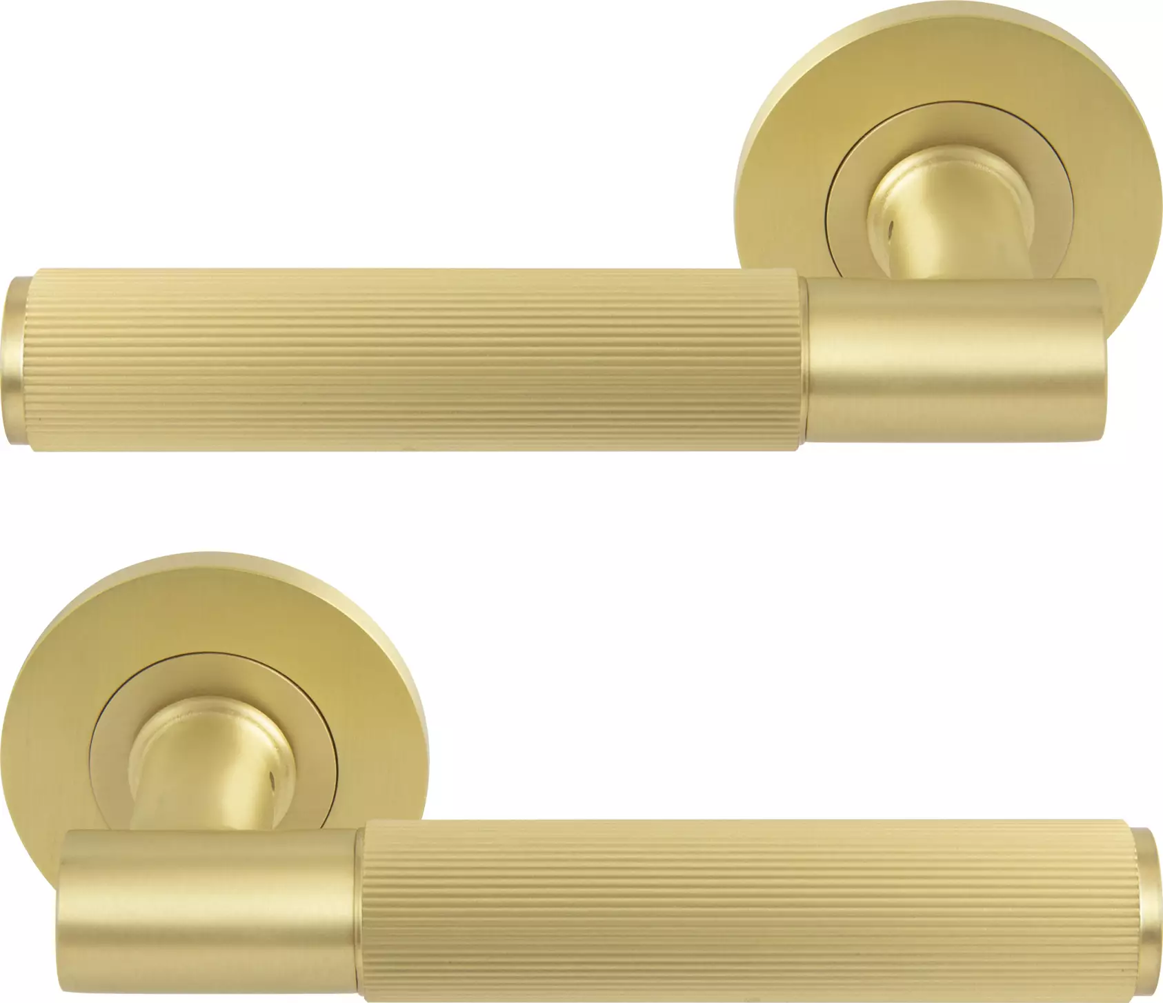 Verge Round Rose Lever Handles - Linear Knurl - MSB
