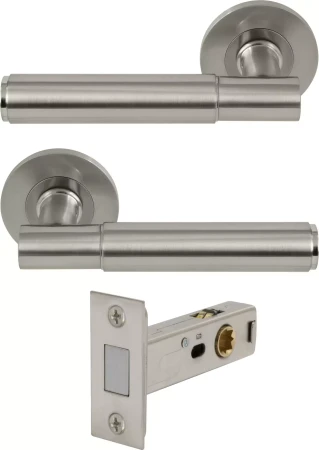 Verge Rose Passage Set - Magn. Latch - Plain - BN