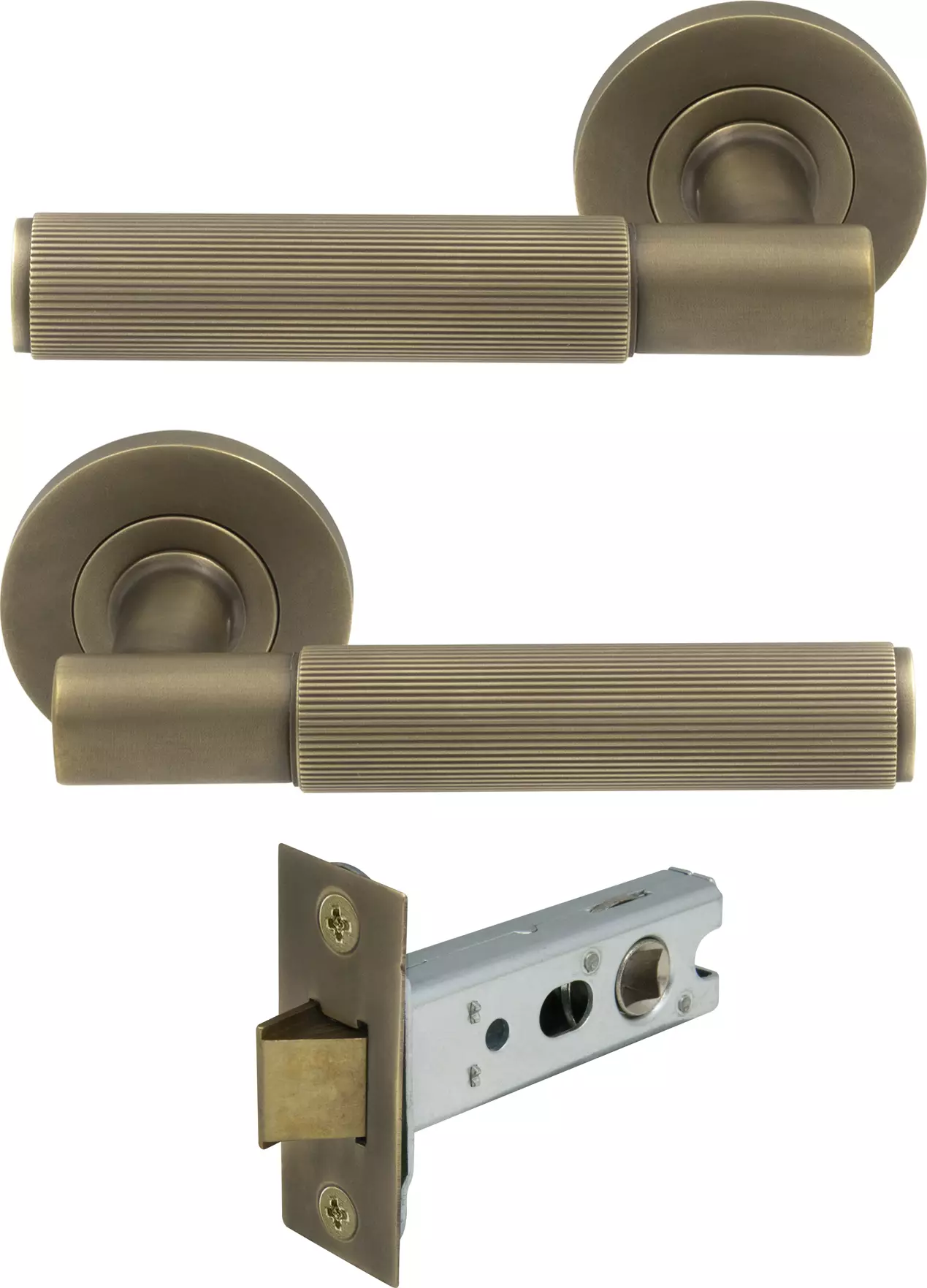 Verge Round Rose Passage Set - Linear Knurl - RB