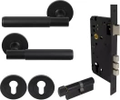 Verge Round Rose Entrance Set - K/T - Plain - BLK