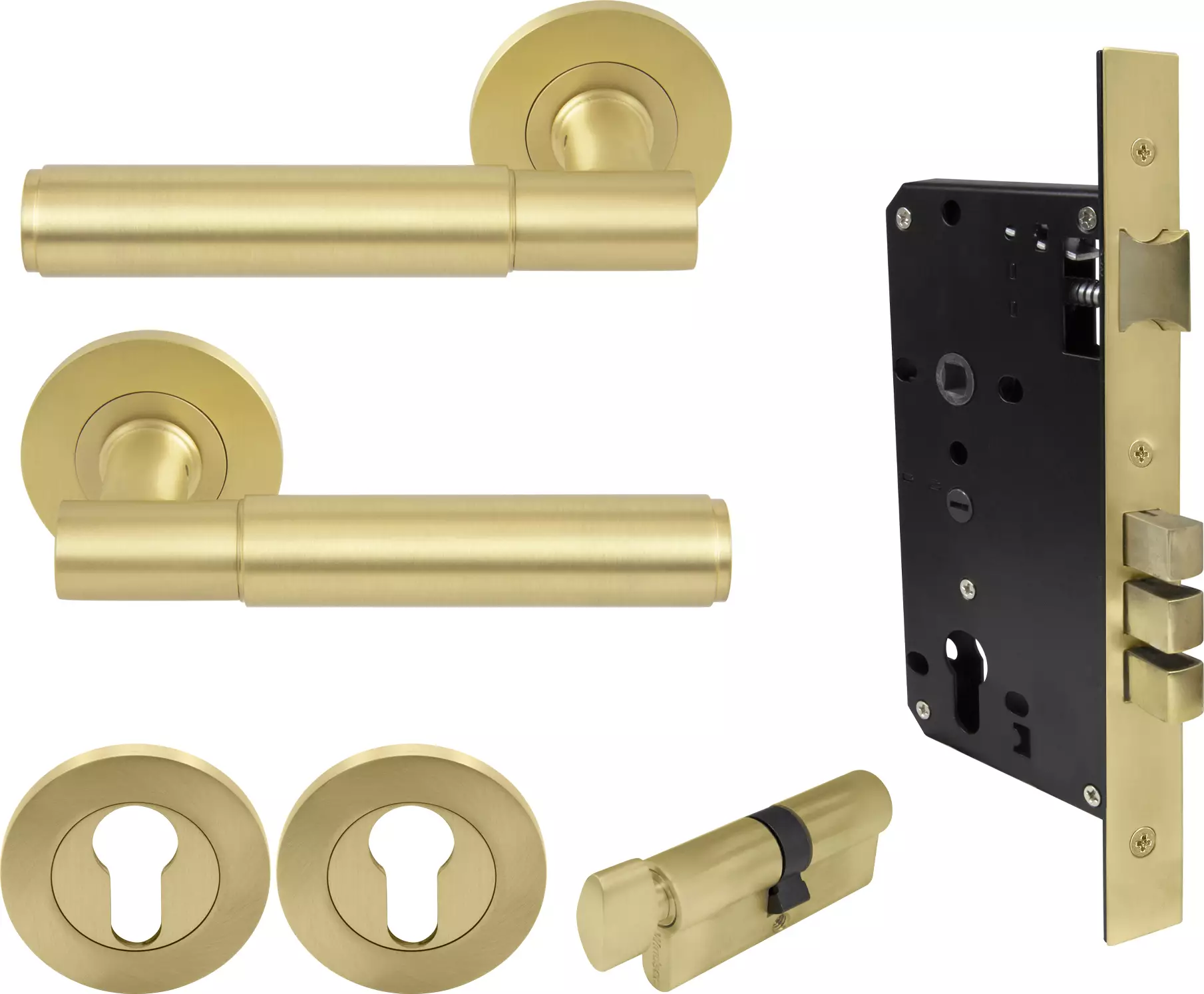 Verge Round Rose Entrance Set - K/T - Plain - MSB