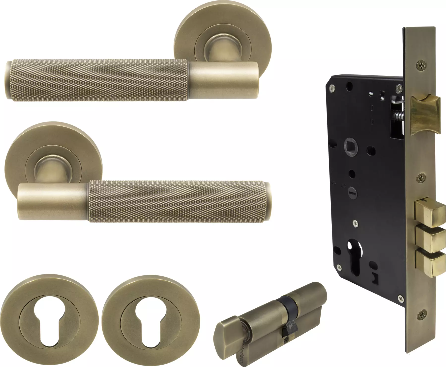 Verge Round Rose Entrance Set - K/T - Diamond Knurl - RB