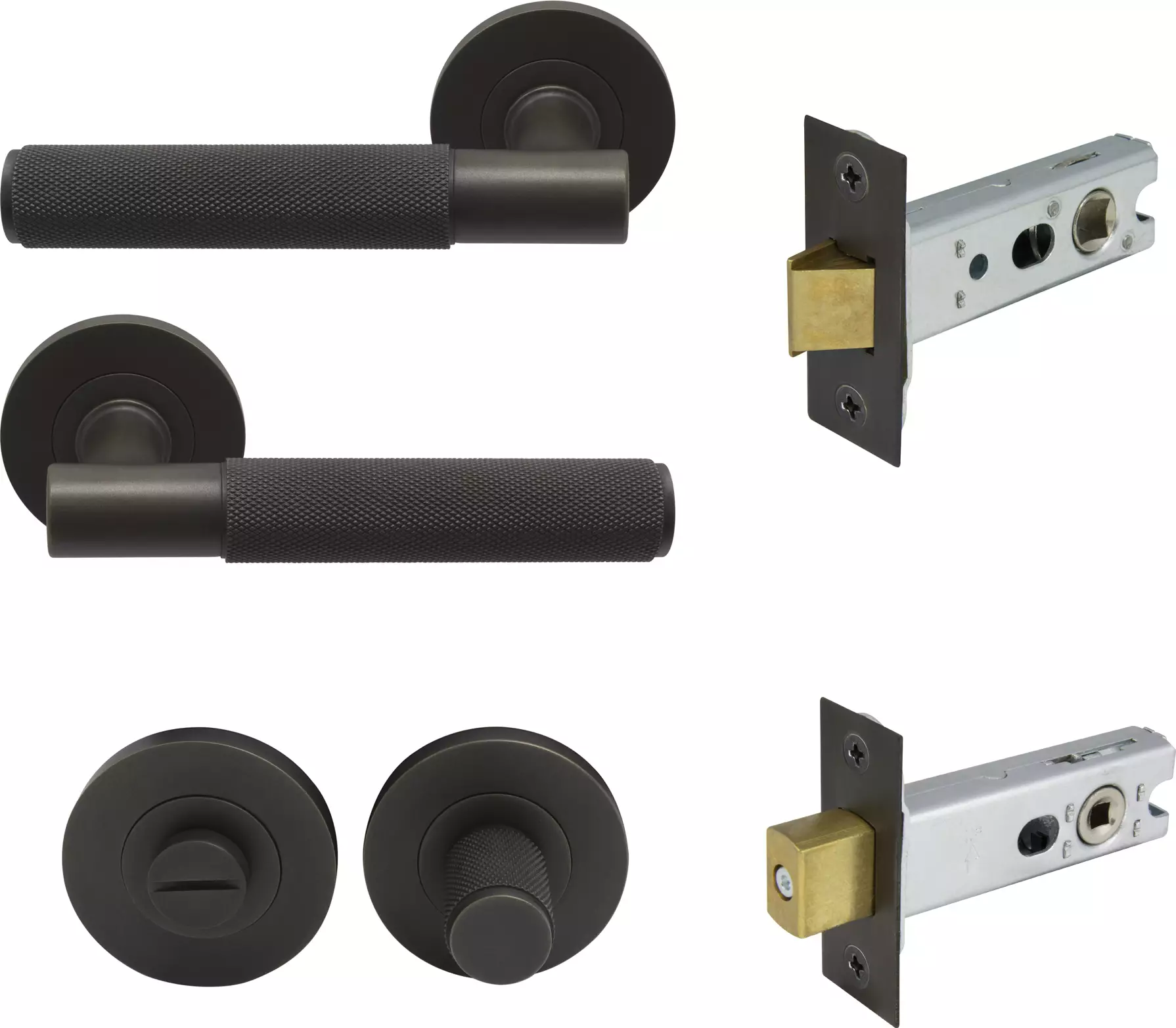 Verge Rnd Rose Privacy Set - Diamond Knurl   - DRB