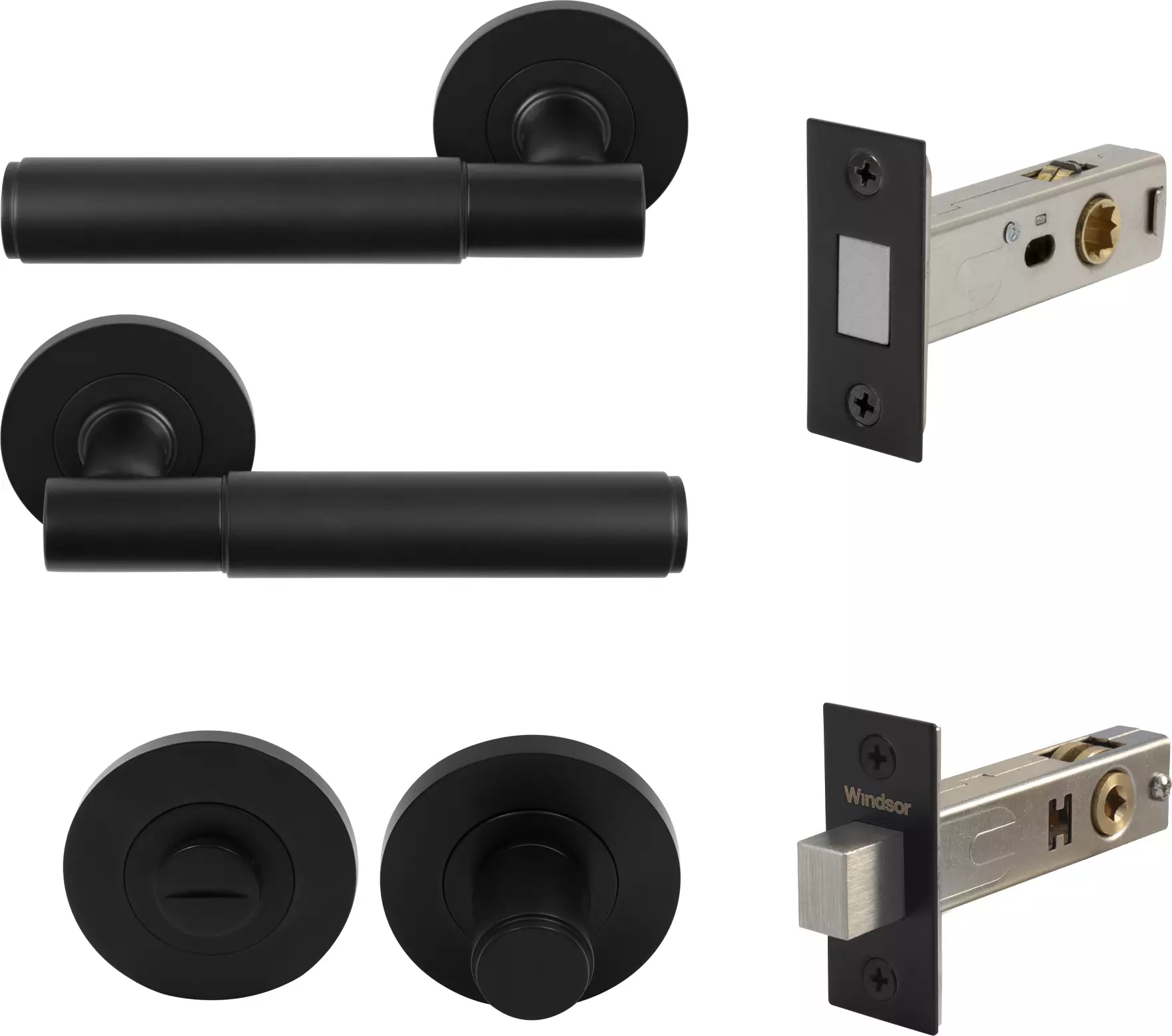 Verge Rose Privacy Set - Magn. Latch - Plain - BLK