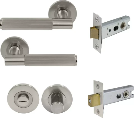 Verge Rnd Rose Privacy Set - Linear Knurl - BN