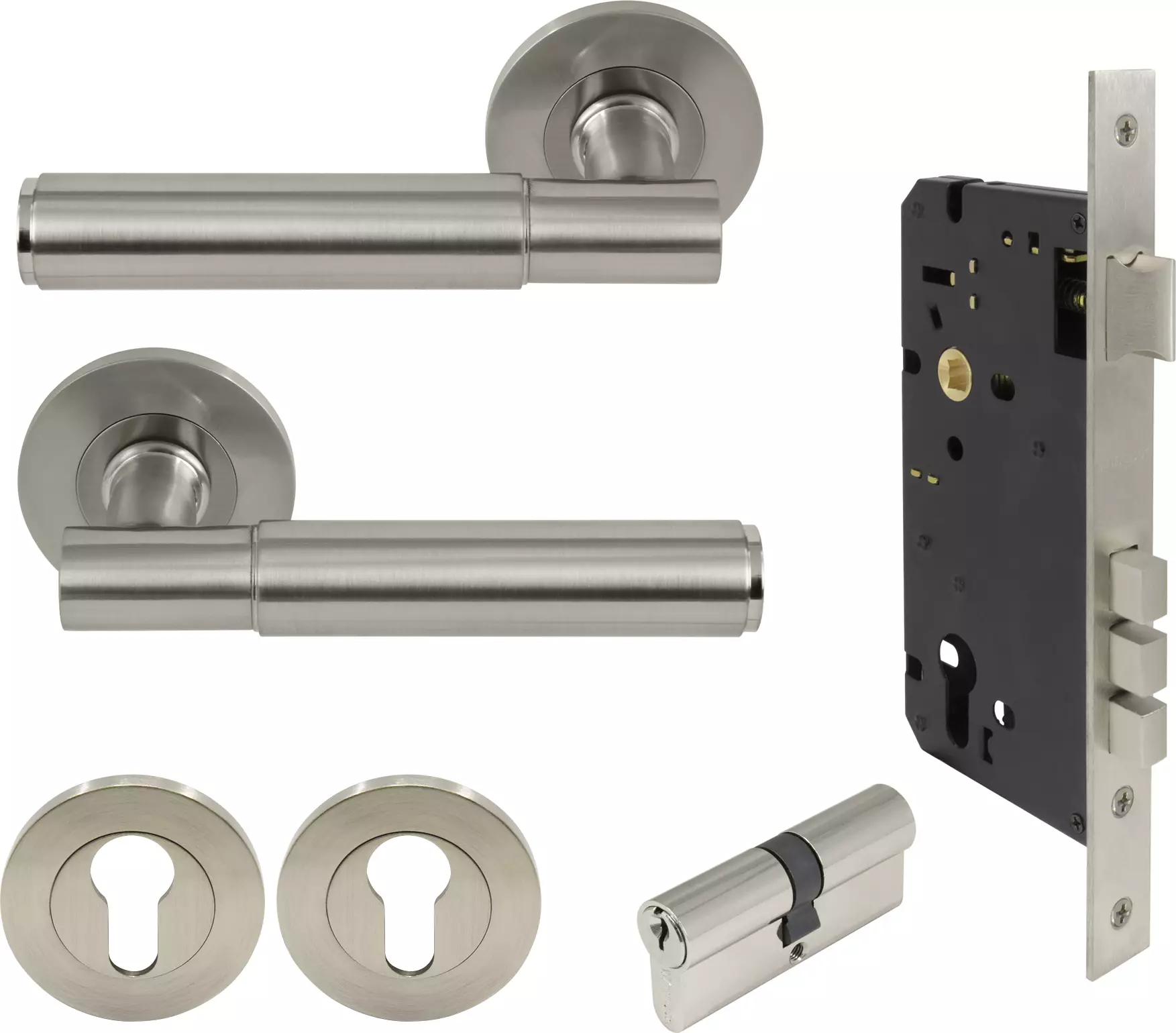 Verge Round Rose Entrance Set - K/K - Plain - BN