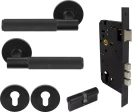 Verge Round Rose Entrance Set - K/K - Diamond Knurl  - BLK