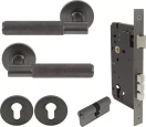 Verge Round Rose Entrance Set - K/K - Diamond Knurl  - GN