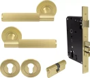 Verge Round Rose Entrance Set - K/K - Linear Knurl  - MSB