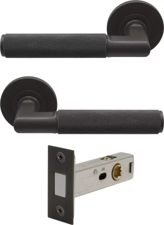 Lumina Rose Passage Set - Magn. Latch - Diamond Knurl - DRB