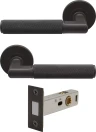 Lumina Rose Passage Set - Magn. Latch - Diamond Knurl - DRB