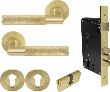 Lumina Round Rose Entrance Set - K/K - Diamond Knurl  - MSB