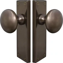 Traditional Round Sutton Knob on Square Longplate