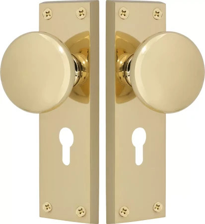 Sutton Square Longplate - Euro Handles - PB