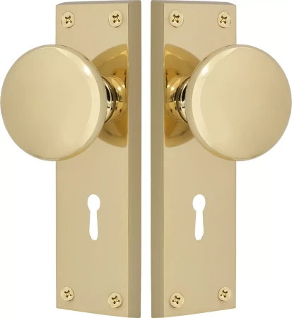 Sutton Square Longplate - Lever Handles - PB