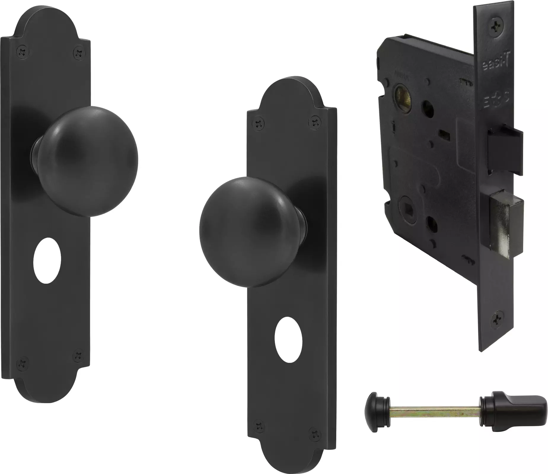 Sutton Victorian Longplate - Privacy Set - BLK