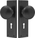 Sutton Square Longplate - Lever Handles - BLK