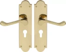 York Lever Victorian Plate - Euro 48mm Handles - PB