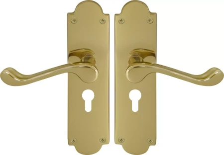 York Lever Victorian Plate - Euro 48mm Handles - UB