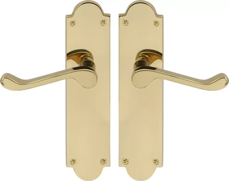York Lever Victorian Plate - Handle Set - PB