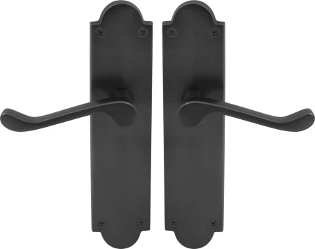 York Lever Victorian Plate - Handle Set - BLK