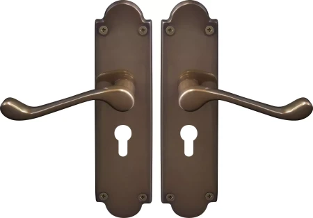 York Lever Victorian Plate - Euro 48mm Handles - AB